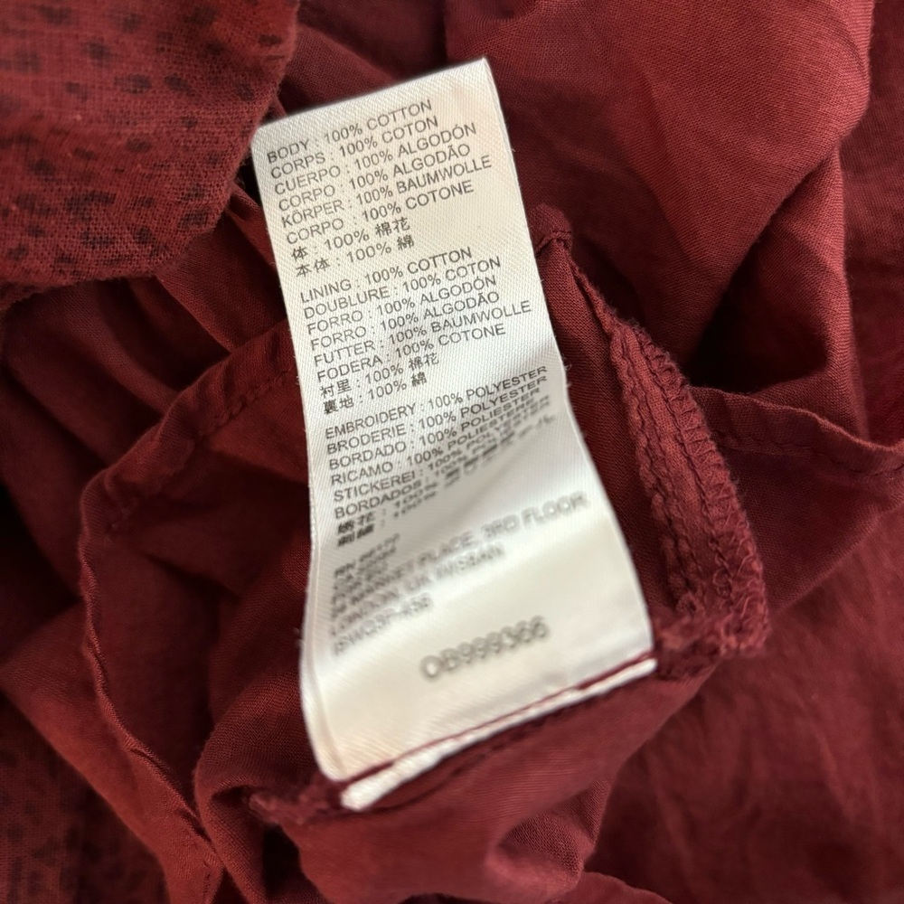 Urban Outfitters Red Mini Dress Small Fit & Flare Sleeveless Tiered Ruffle S - Picture 6 of 6